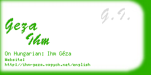 geza ihm business card